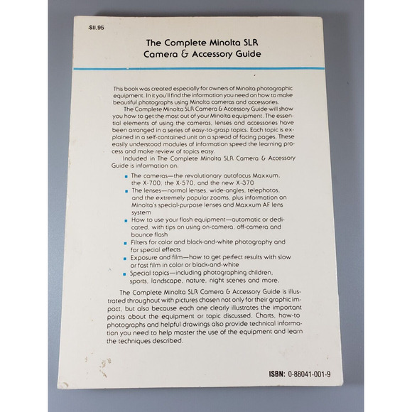 Complete Minolta Single Lens Reflex Camera and Accessory Guide Minolta Paperback - Picture 2 of 2